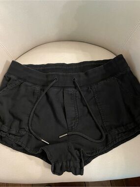 Women's Black Drawstring Shorts with Pockets